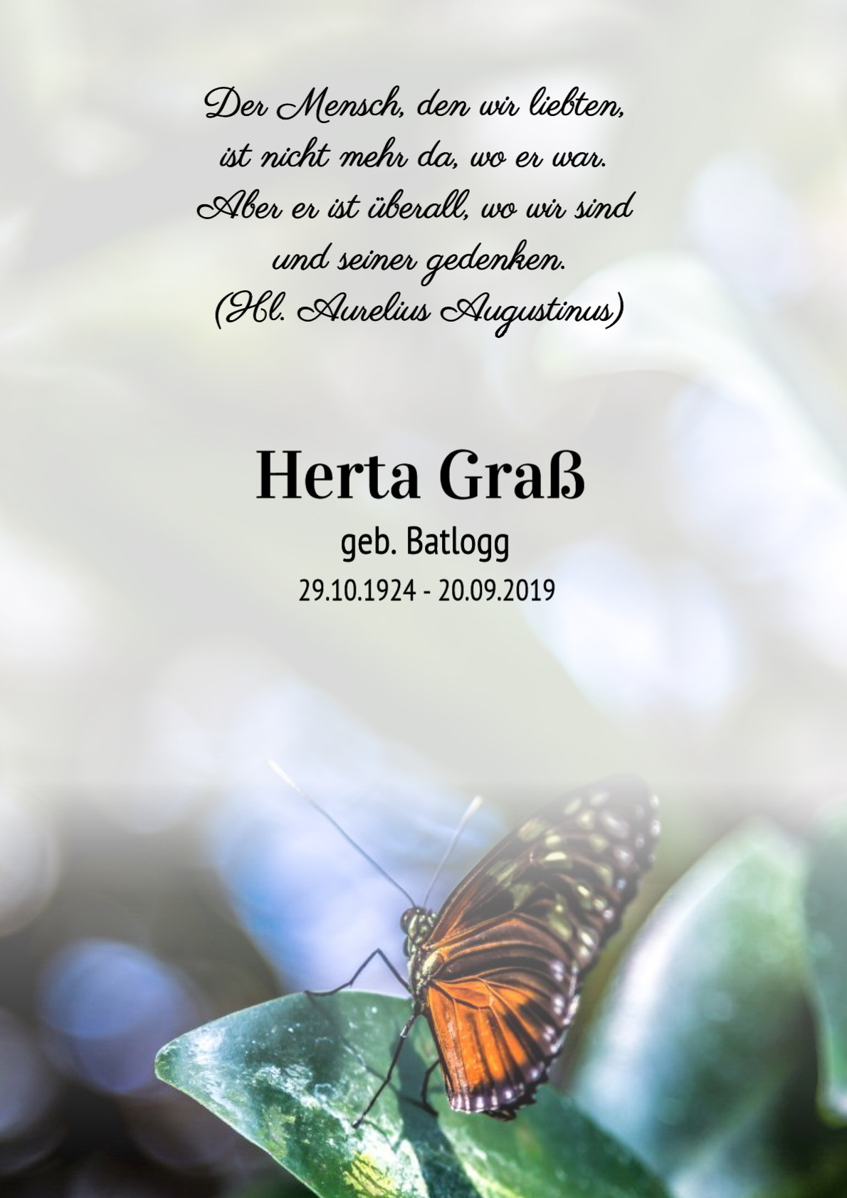 Traueranzeige von Herta Graß