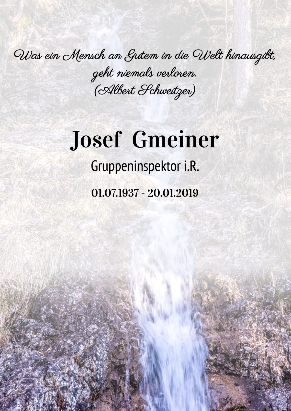 Traueranzeige von Josef Gmeiner