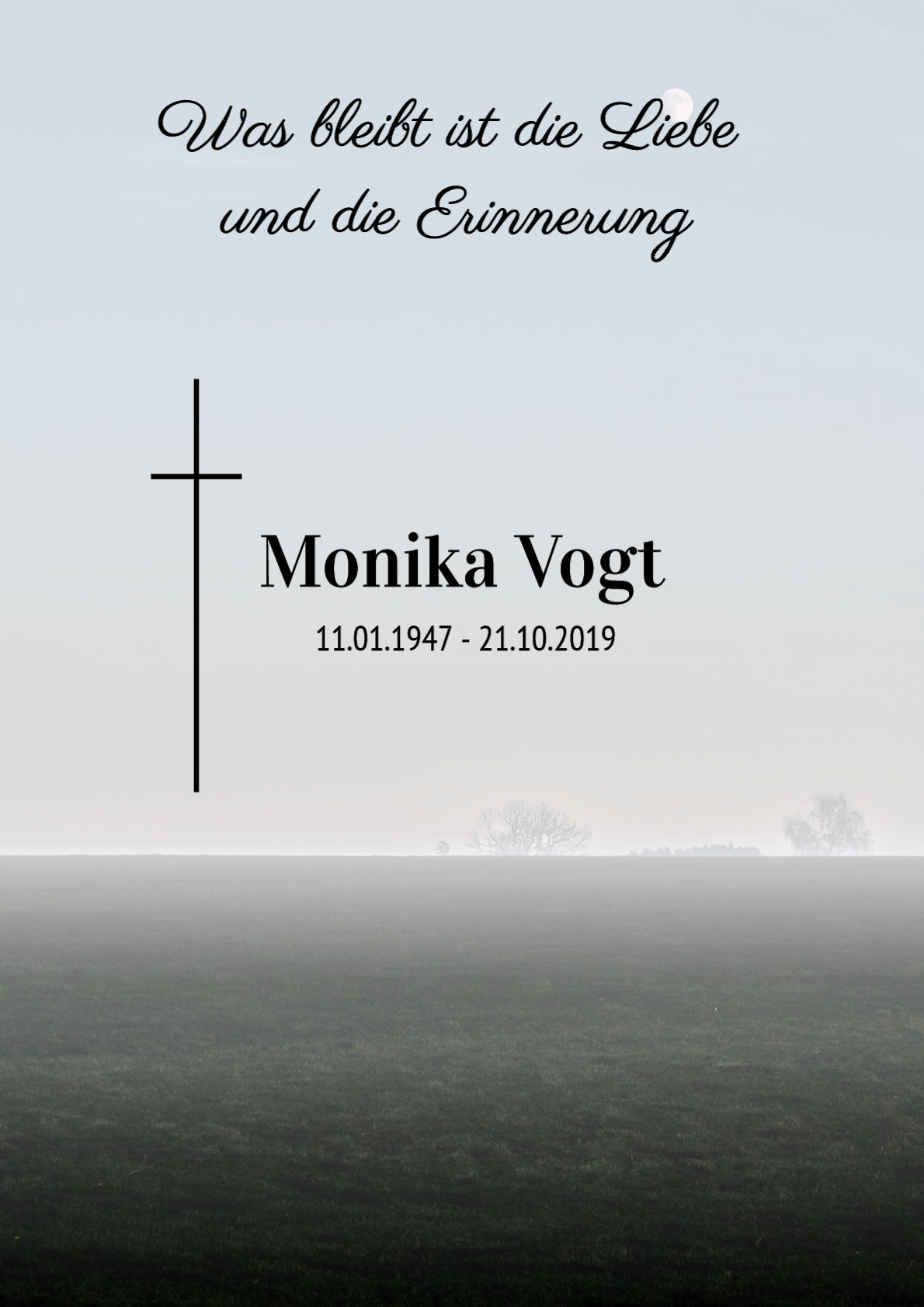 Traueranzeige von Monika Vogt