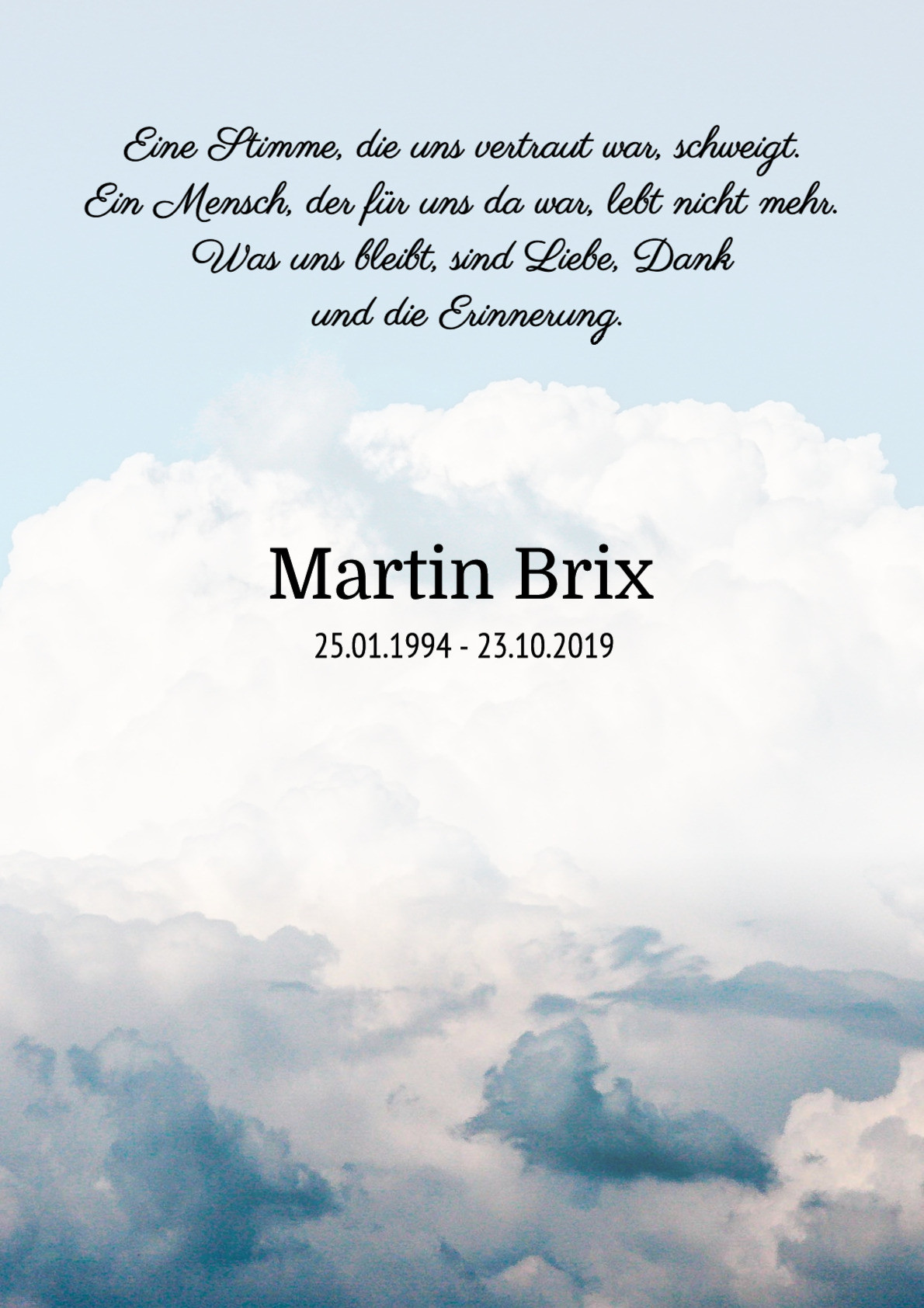 Traueranzeige von Martin Brix