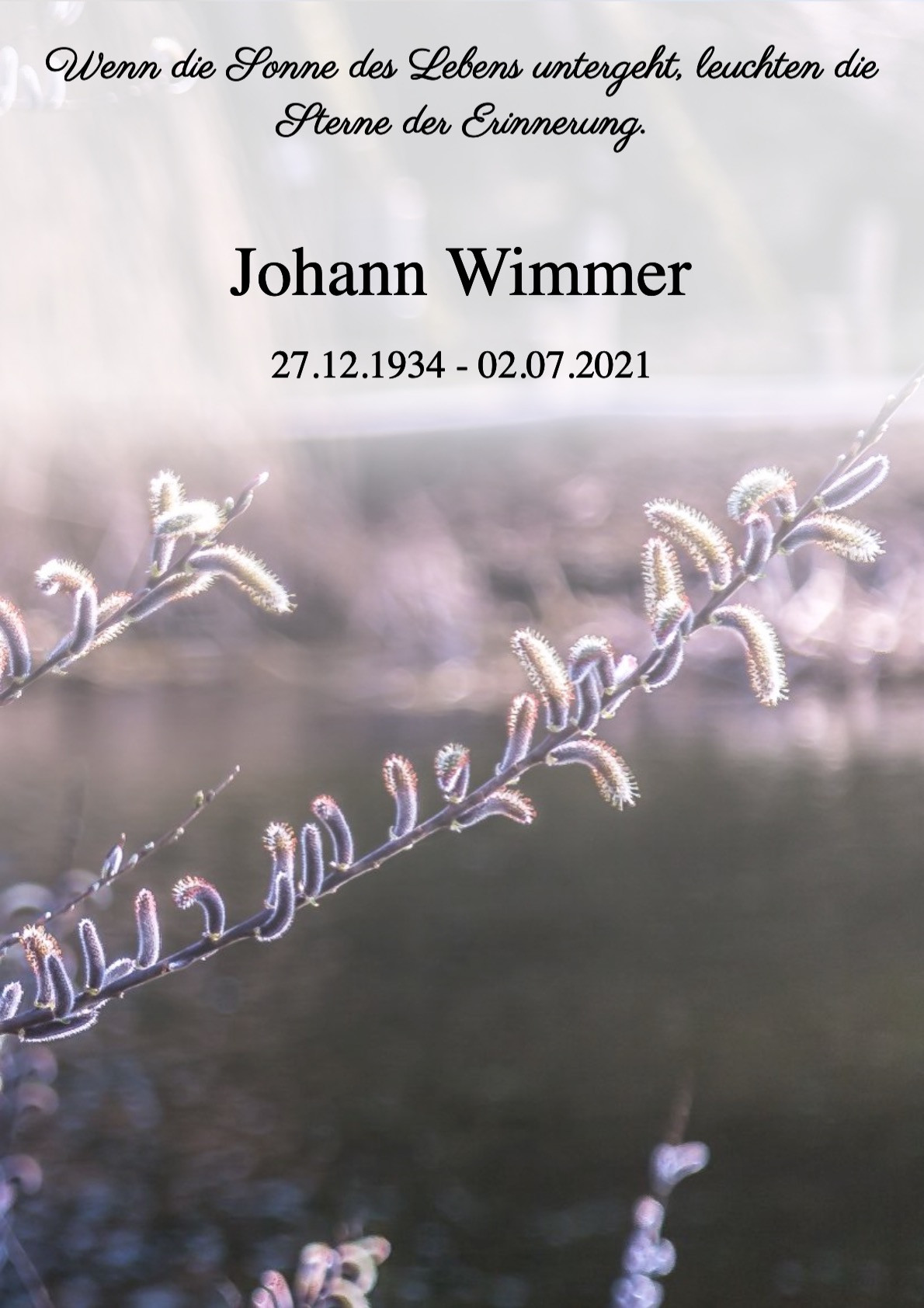 Traueranzeige von Johann Wimmer
