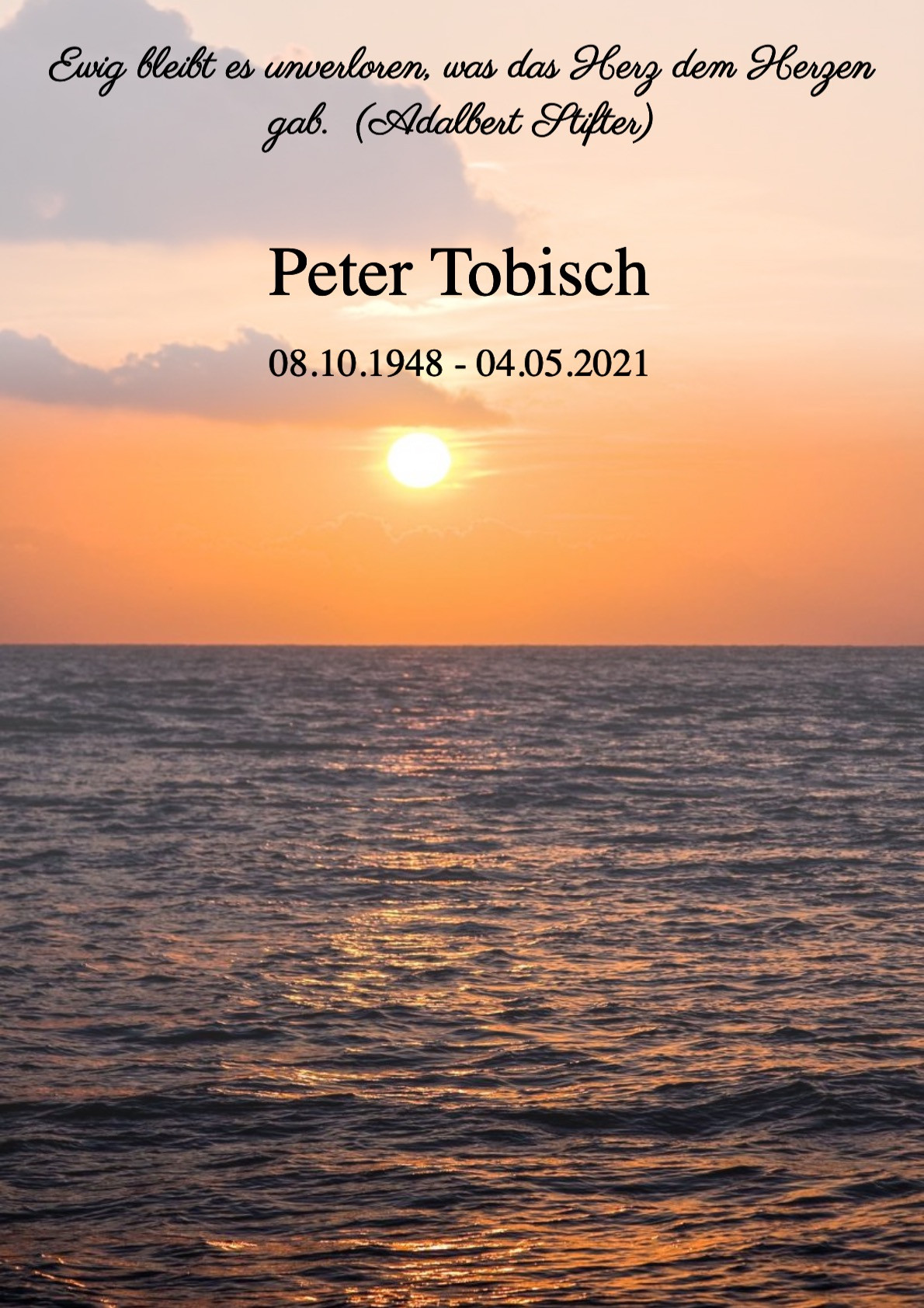 Traueranzeige von Peter Tobisch
