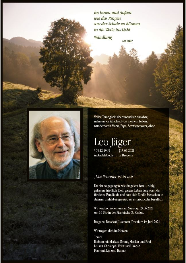 Traueranzeige von Leo Jäger