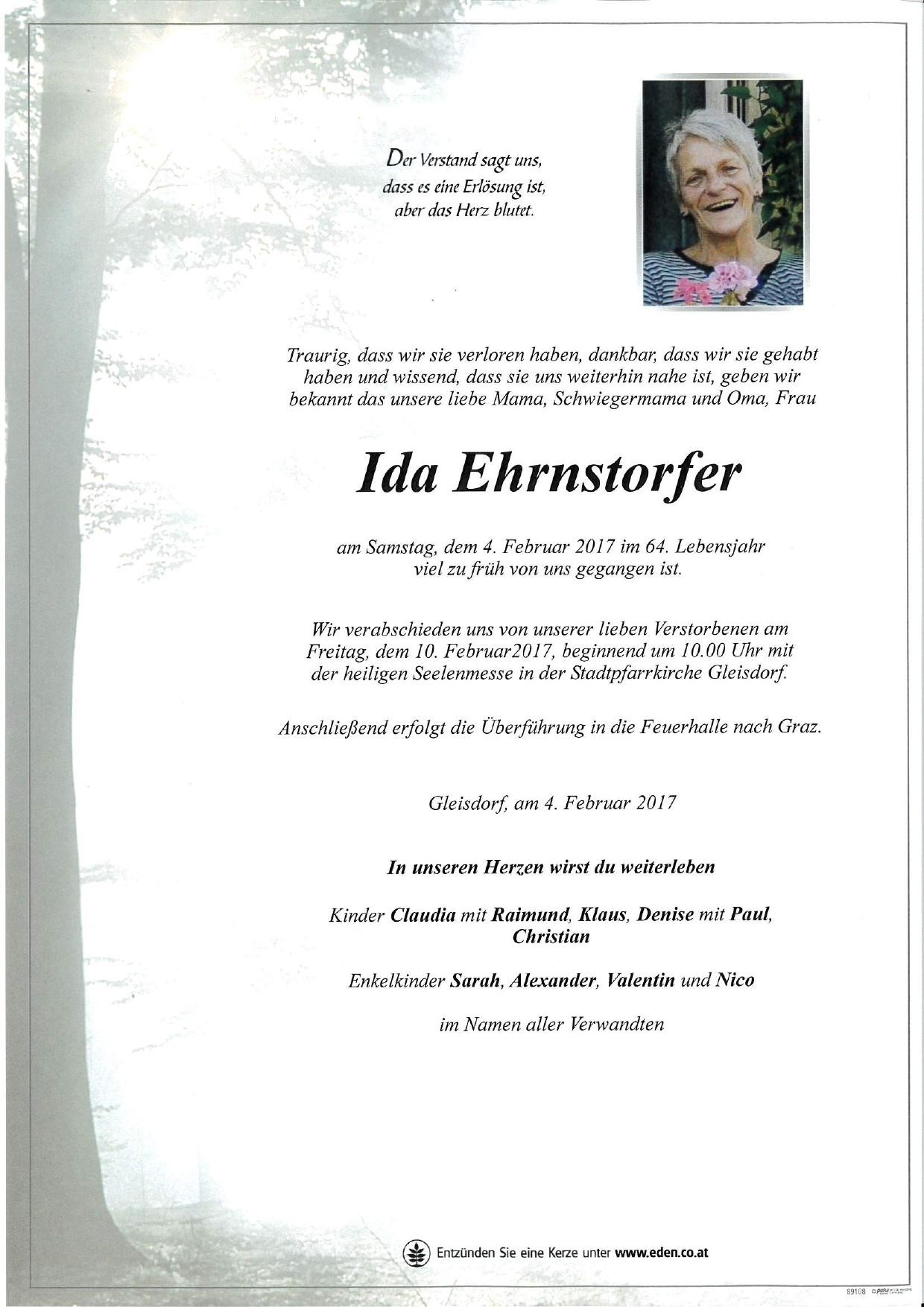 Traueranzeige von Ida Ehrnstorfer
