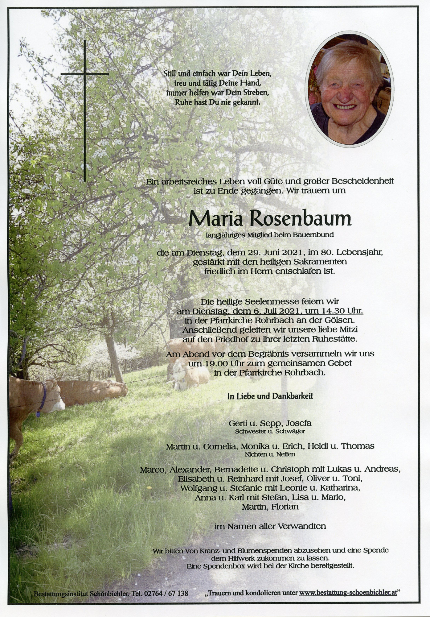 Traueranzeige von Maria Rosenbaum