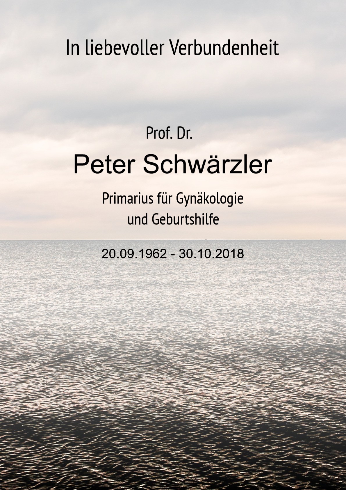 Traueranzeige von Prof. Dr. Peter Schwärzler