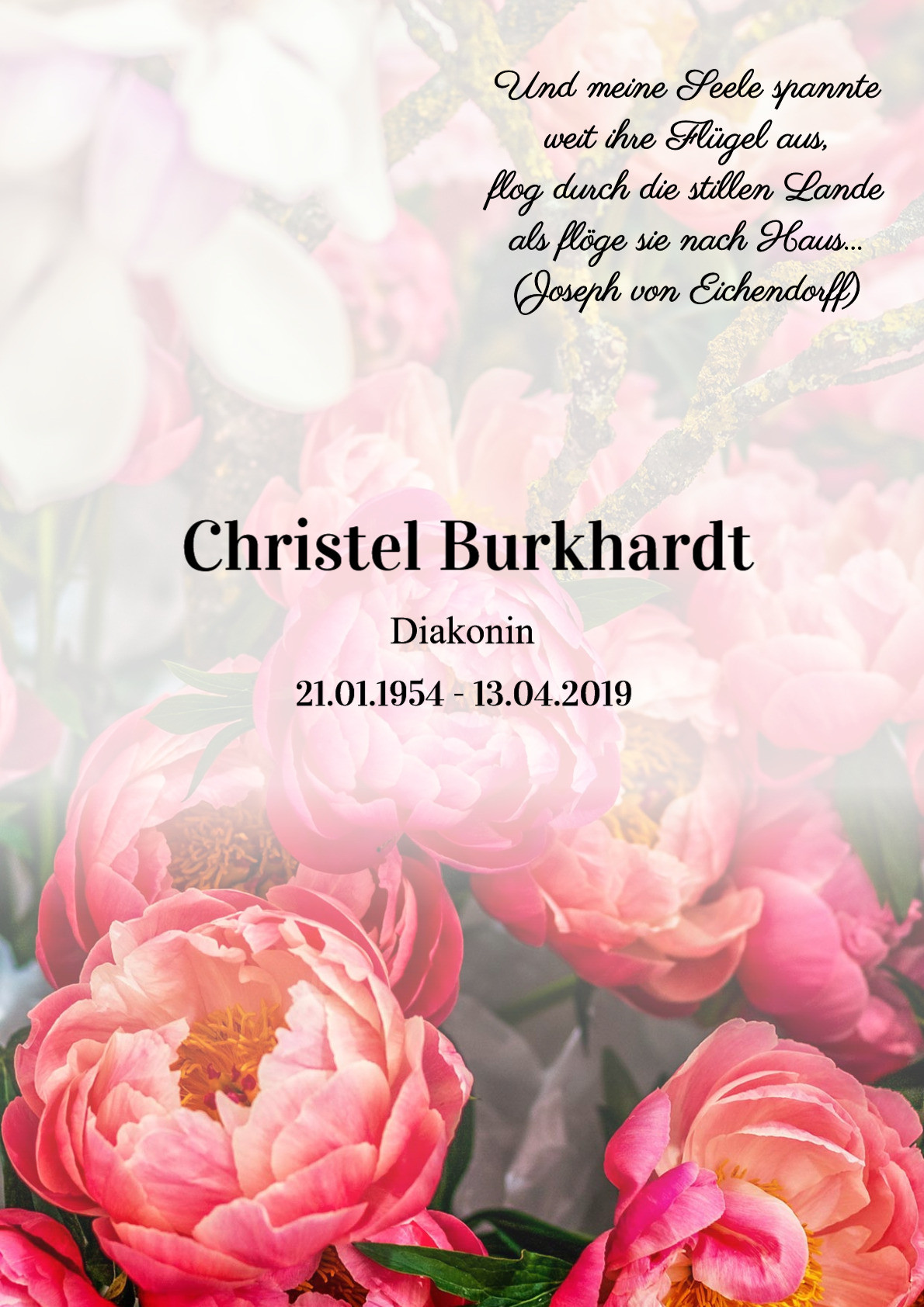 Traueranzeige von Christel Burkhardt