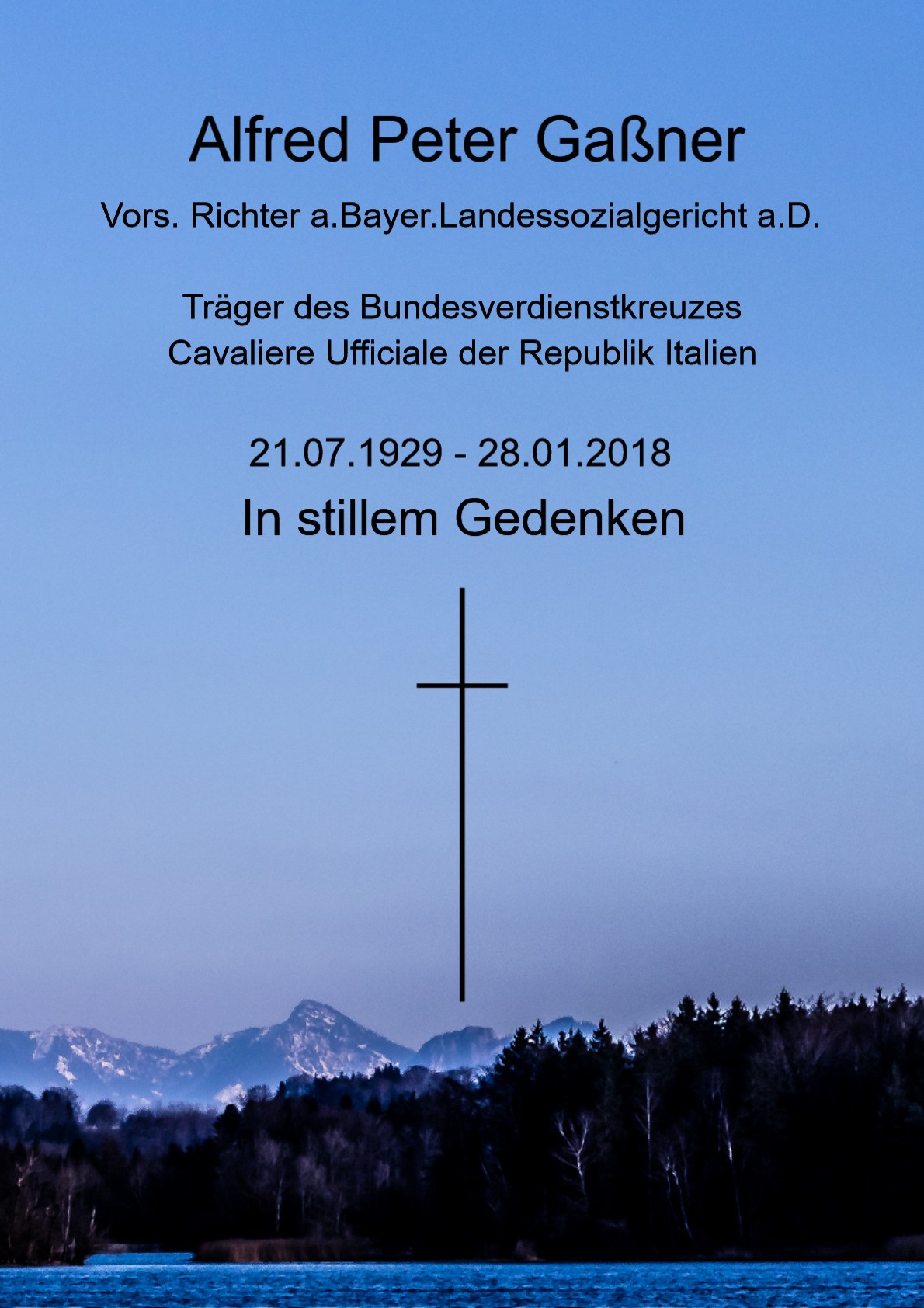 Traueranzeige von Alfred Peter Gaßner