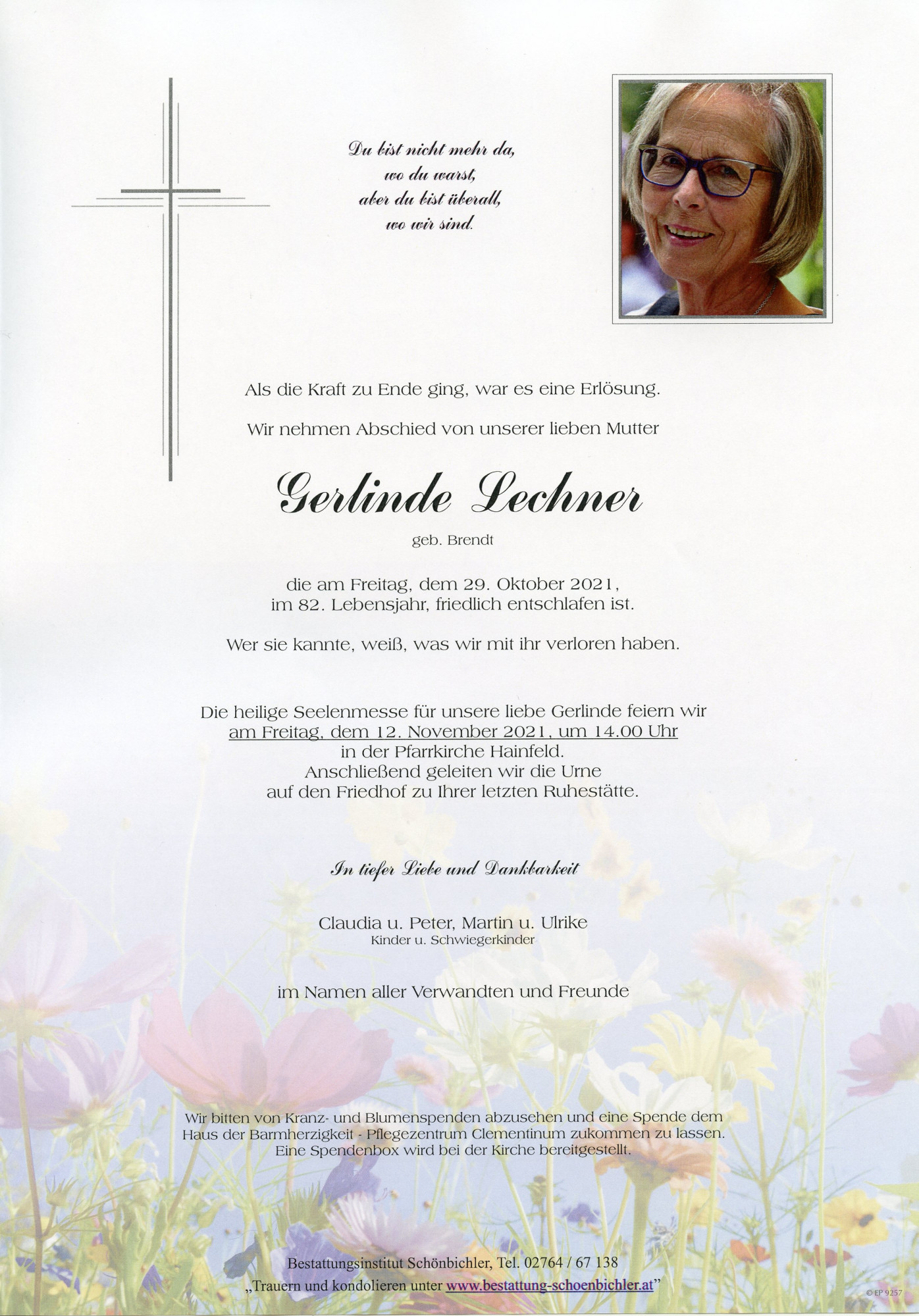 Traueranzeige von Gerlinde Lechner