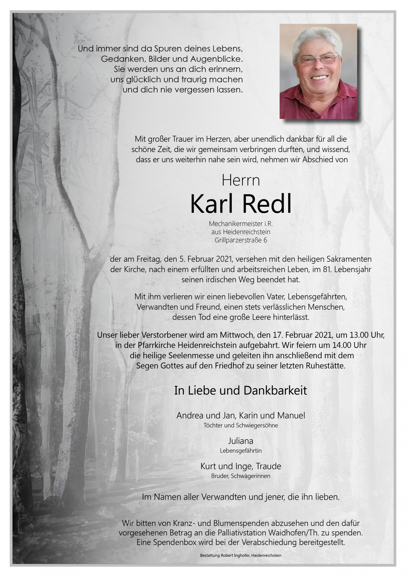 Traueranzeige von Karl Redl