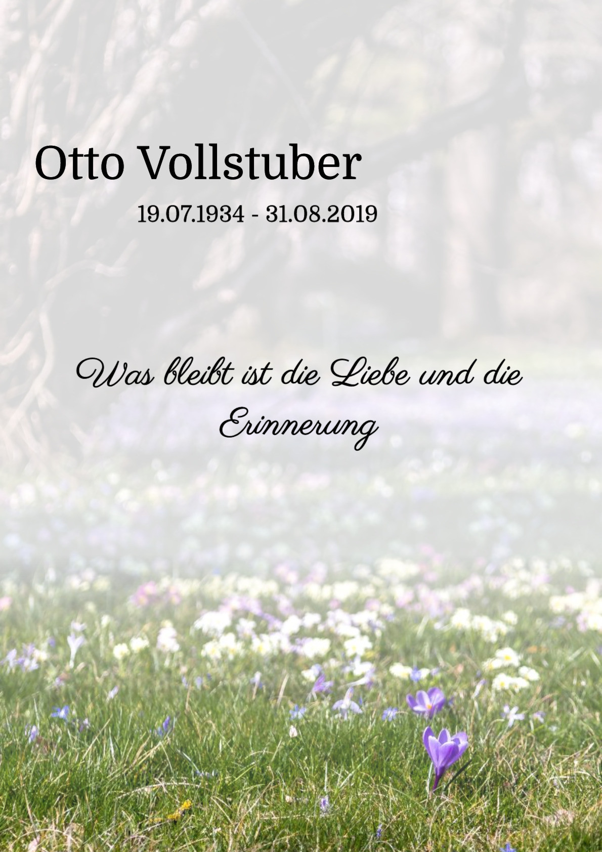 Traueranzeige von Otto Vollstuber