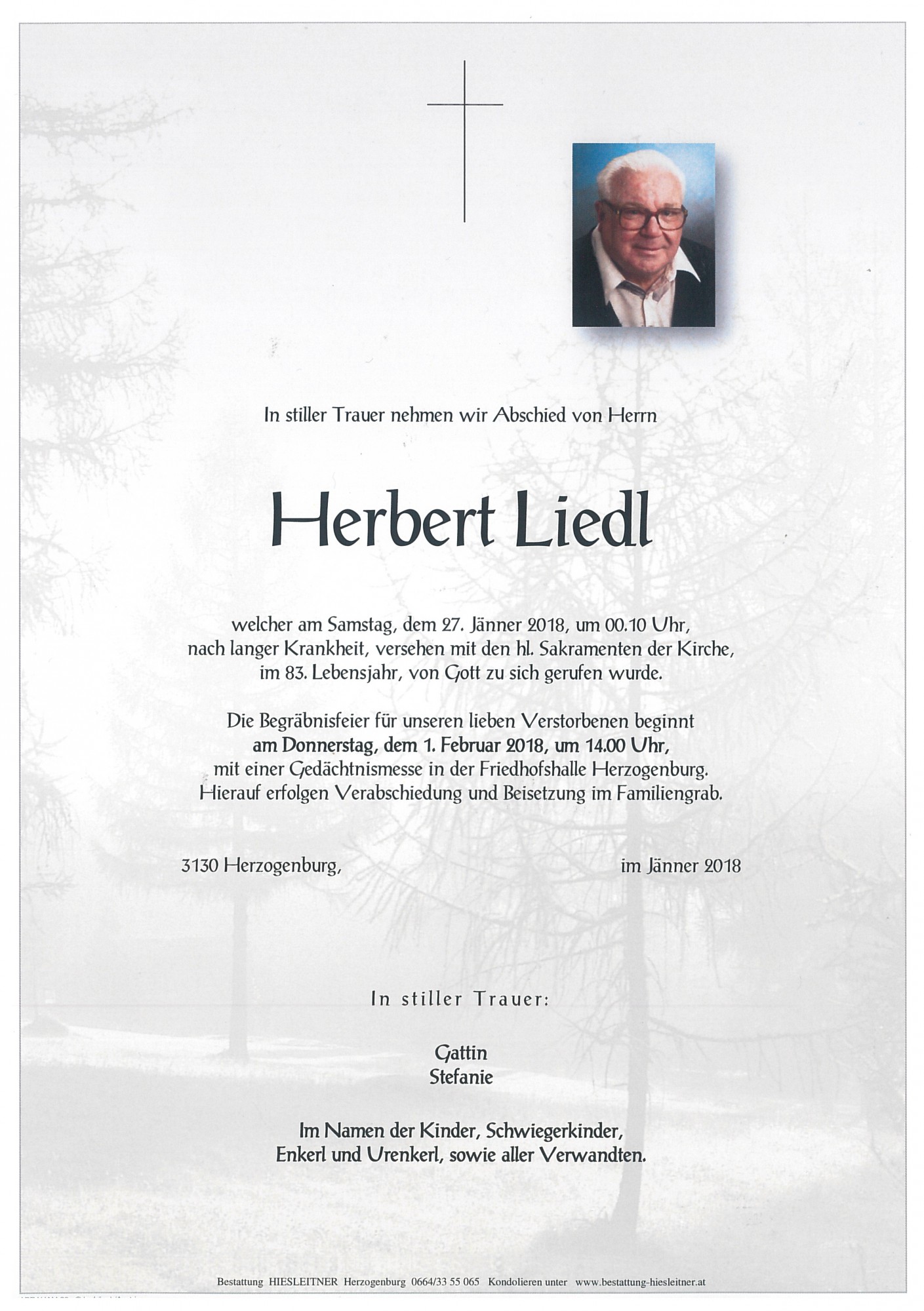 Traueranzeige von Herbert Liedl