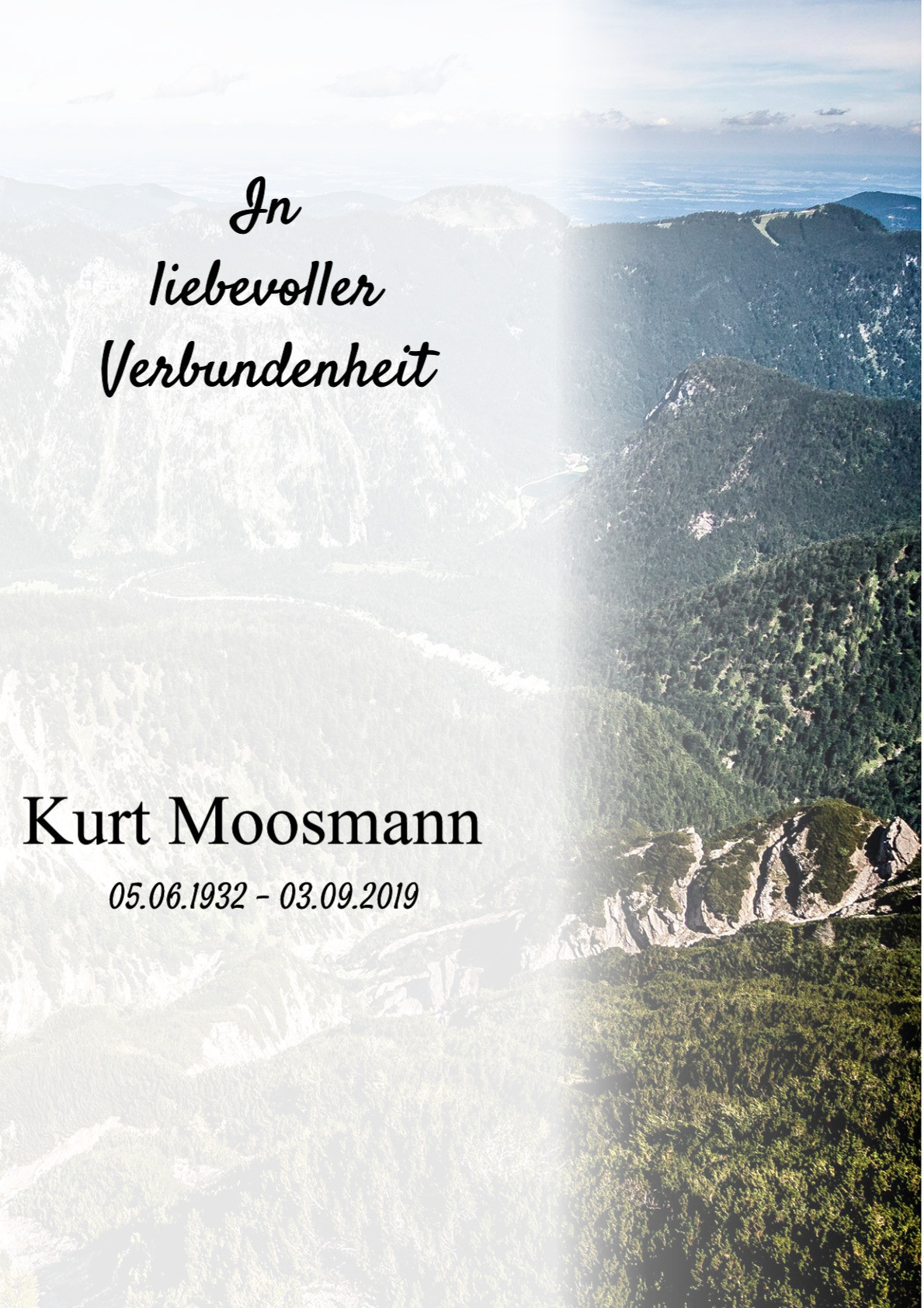 Traueranzeige von Kurt Moosmann
