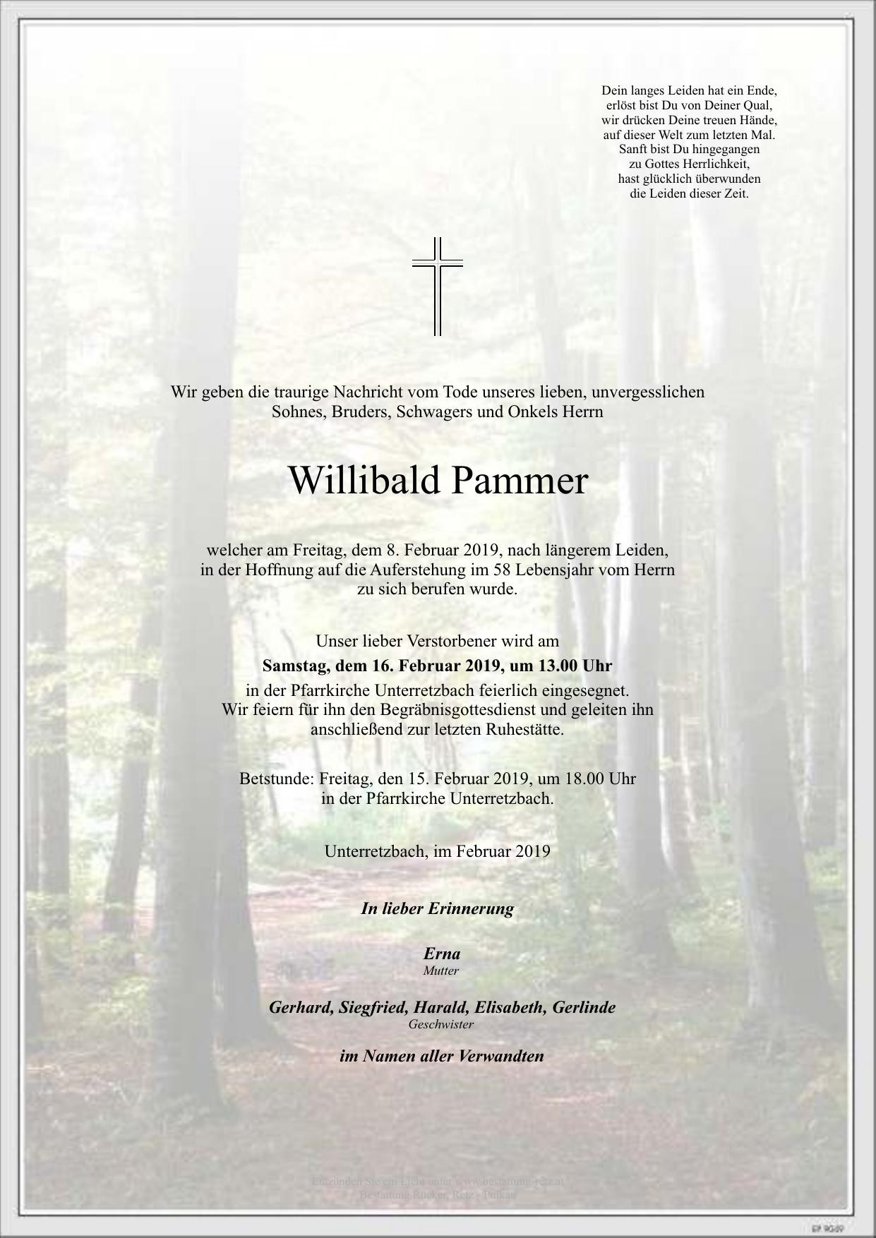 Traueranzeige von Willibald Pammer