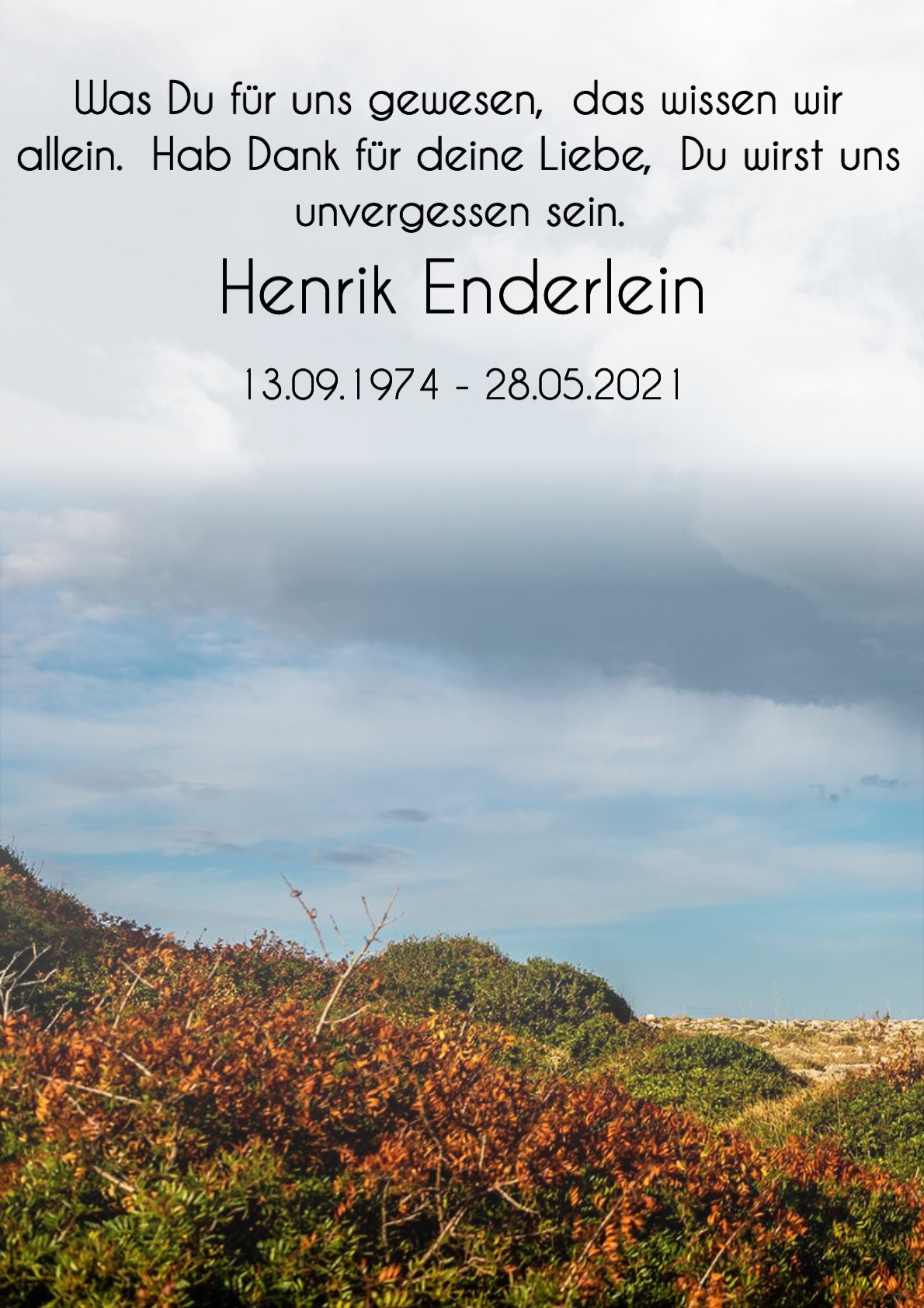 Traueranzeige von Henrik Enderlein