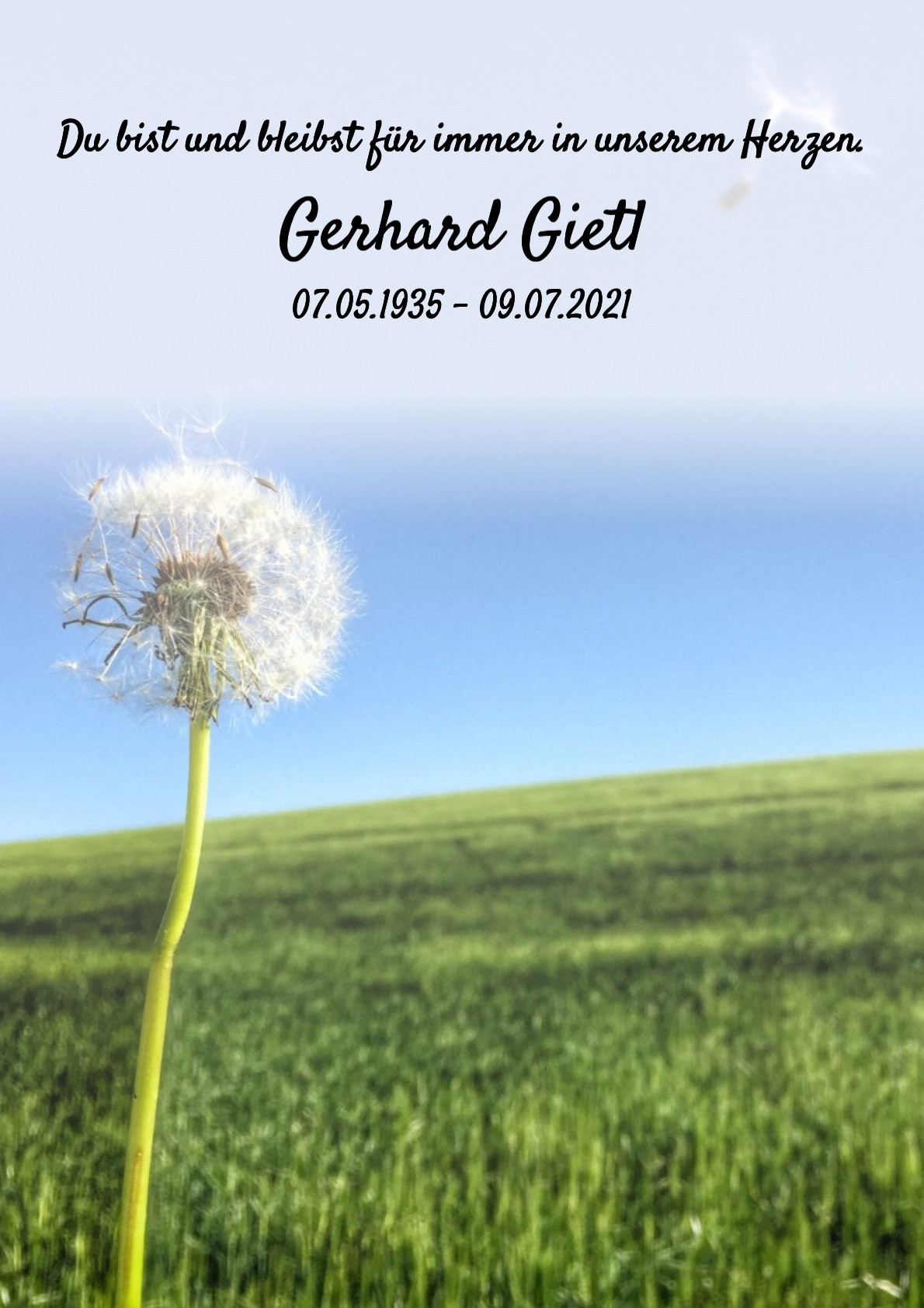 Traueranzeige von Gerhard Gietl