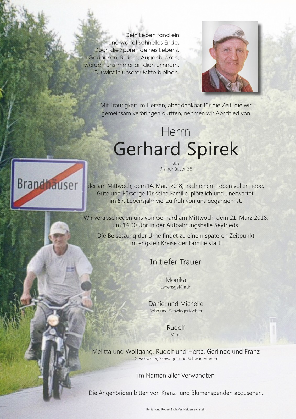 Traueranzeige von Gerhard Spirek