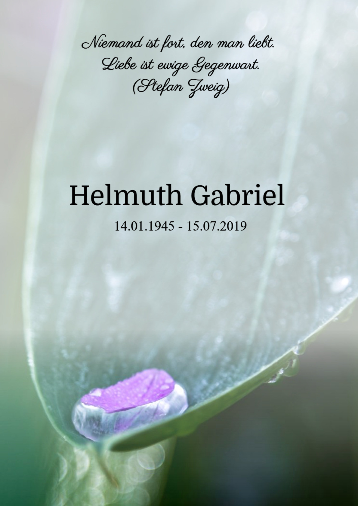 Traueranzeige von Helmuth Gabriel
