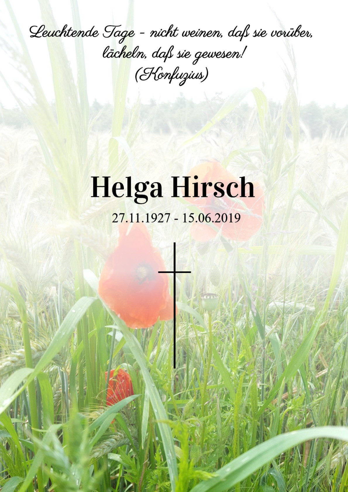 Traueranzeige von Helga Hirsch