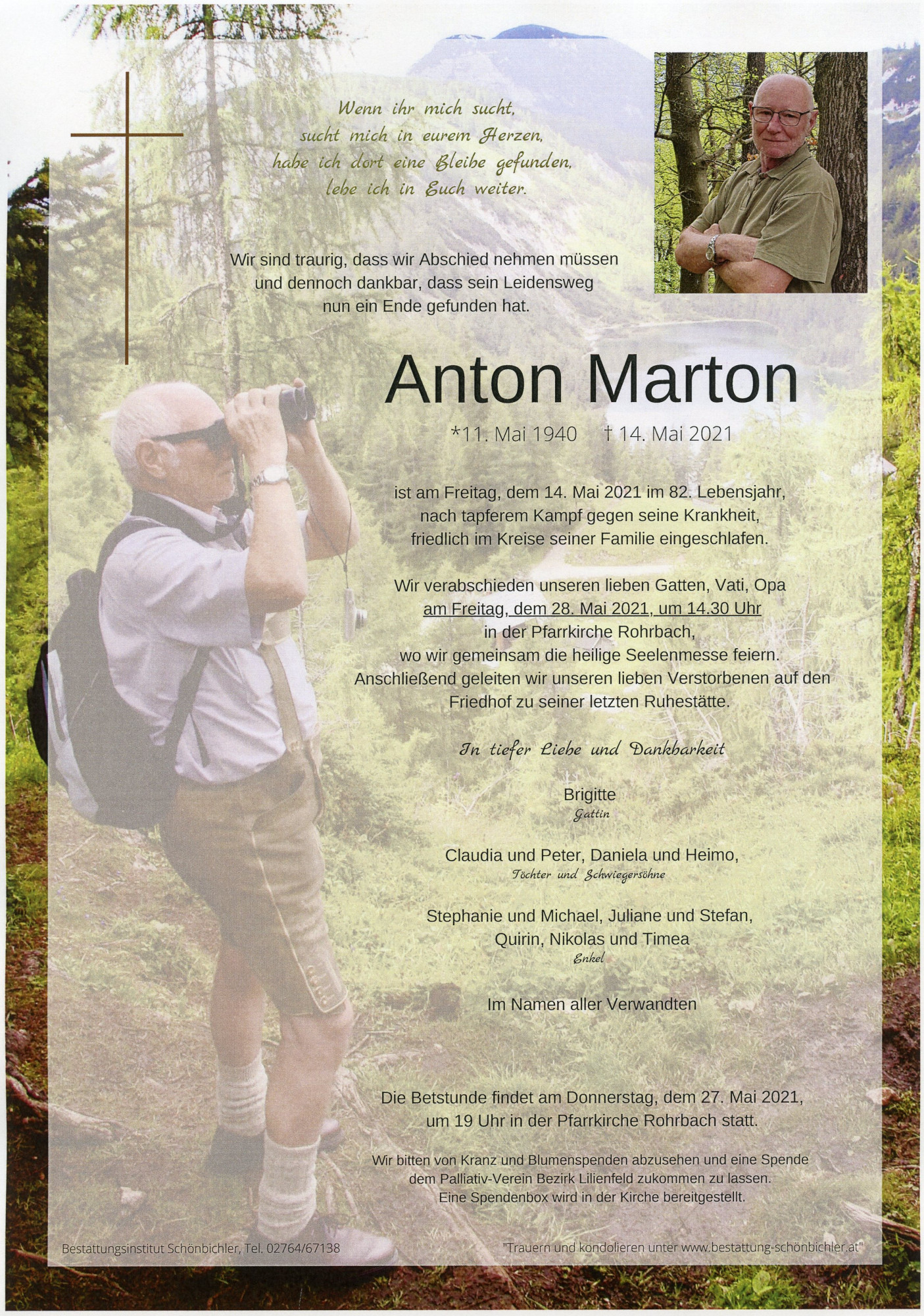 Traueranzeige von Anton Marton
