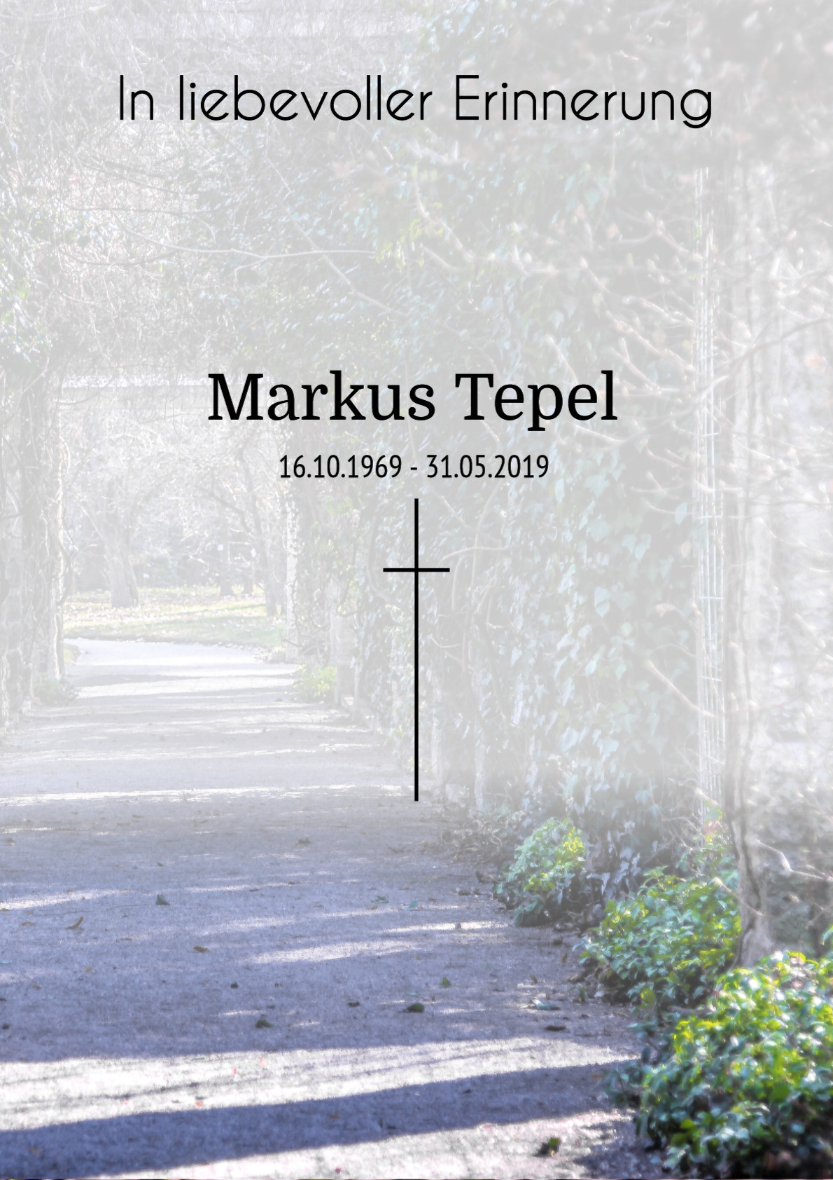 Traueranzeige von Markus Tepel