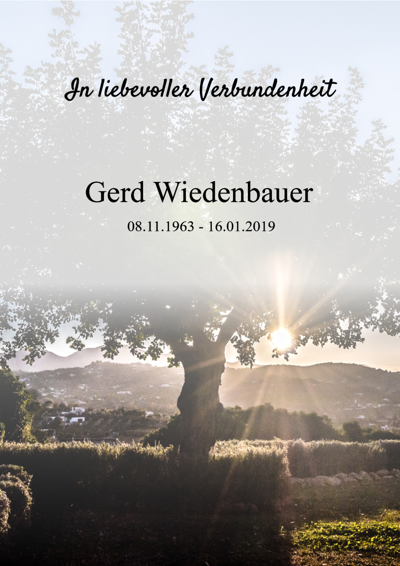 Traueranzeige von Gerd Wiedenbauer
