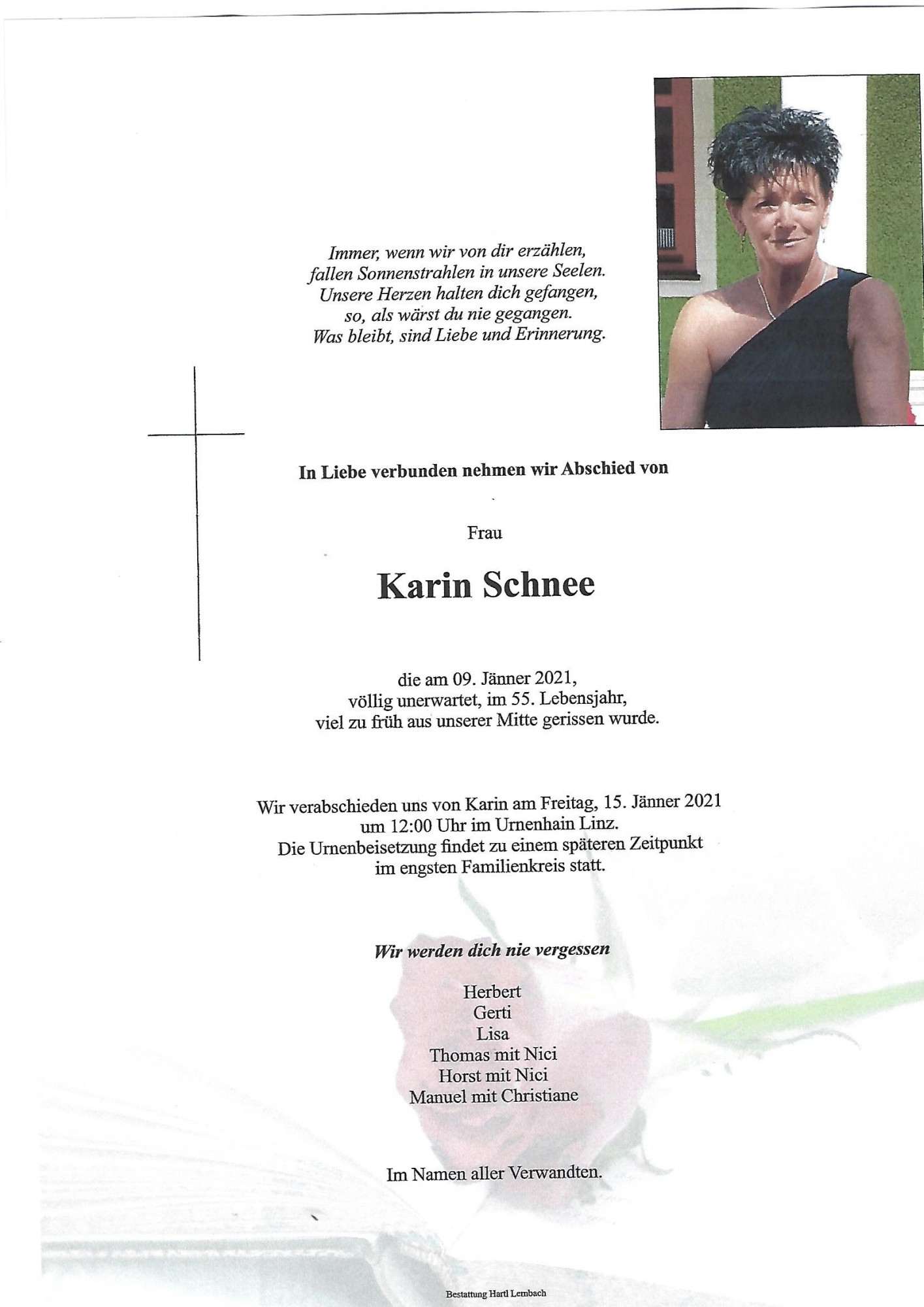 Traueranzeige von Karin Schnee
