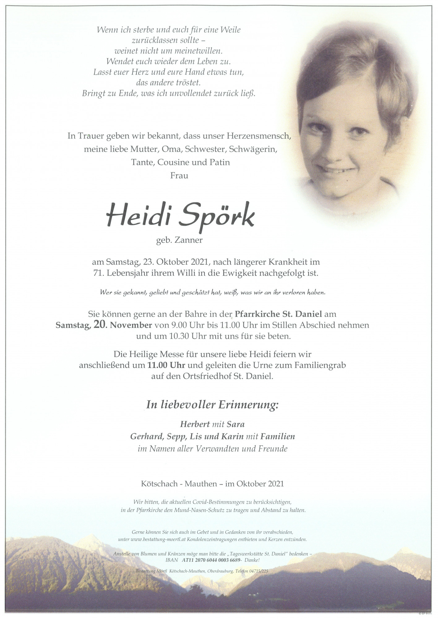 Traueranzeige von Heidi Spörk