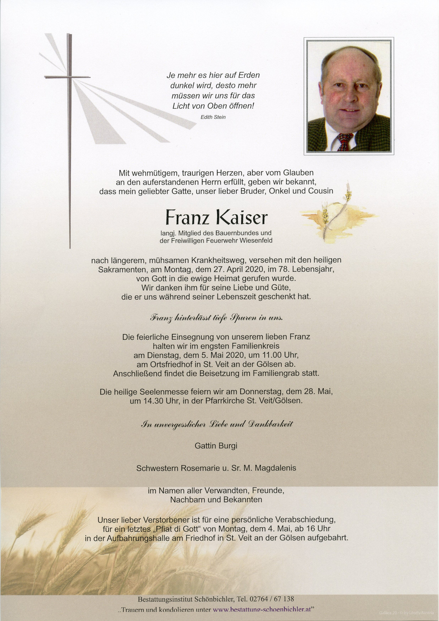 Traueranzeige von Franz Kaiser