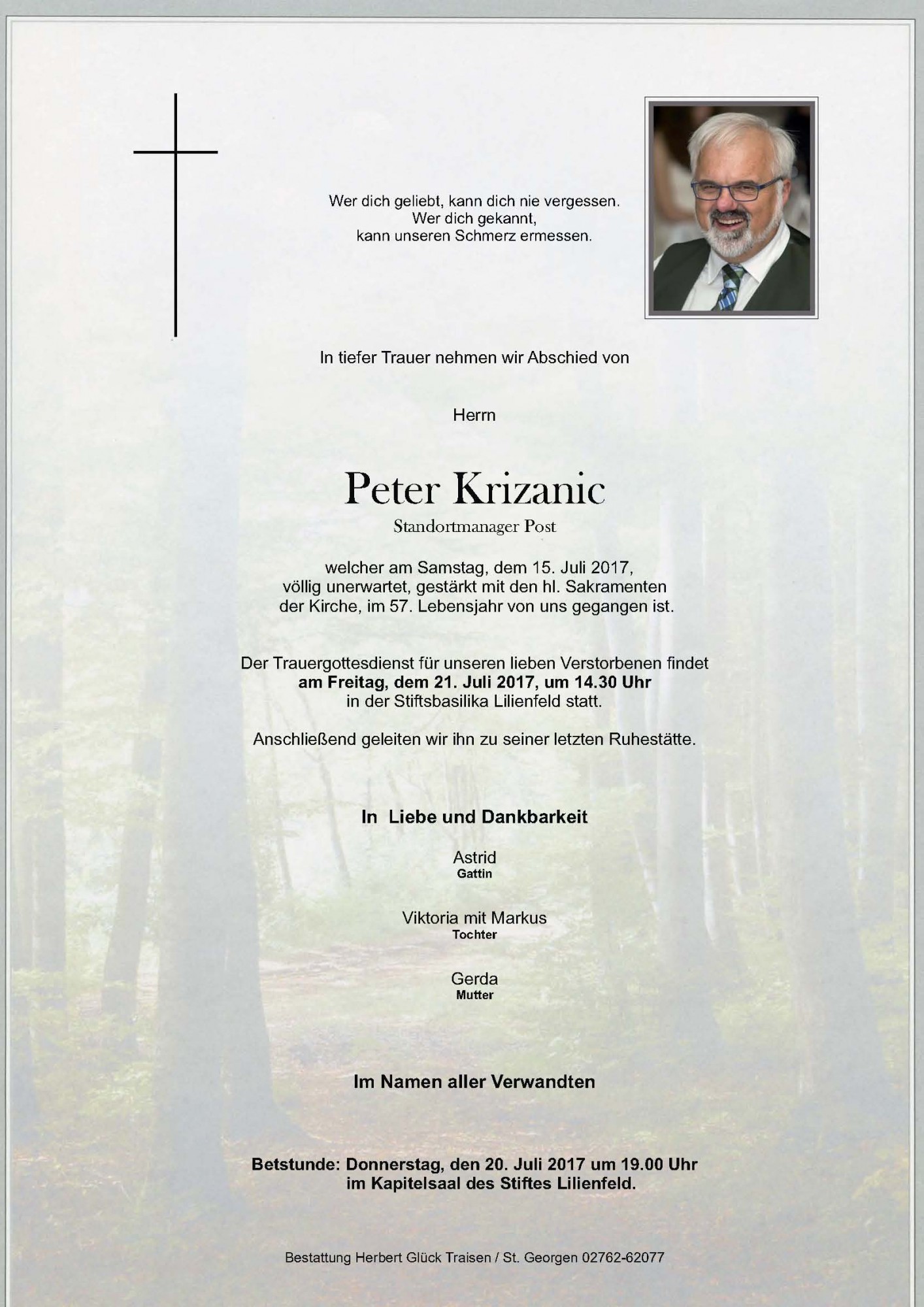 Traueranzeige von Peter Krizanic