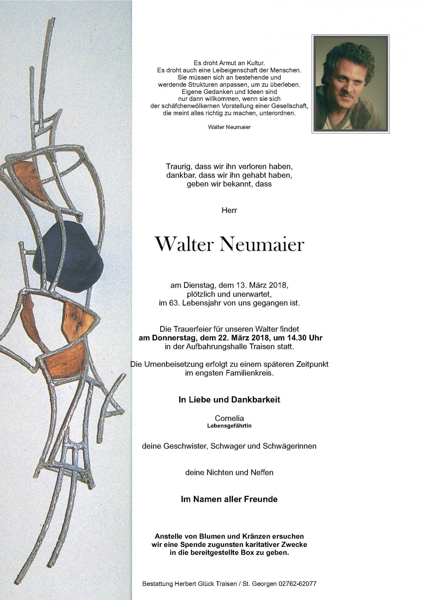 Traueranzeige von Walter Neumaier