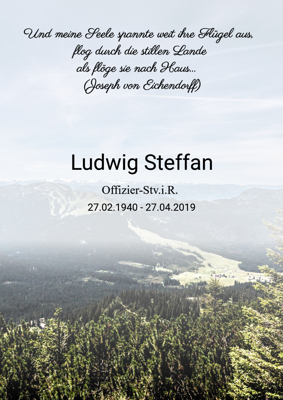 Traueranzeige von Ludwig Steffan