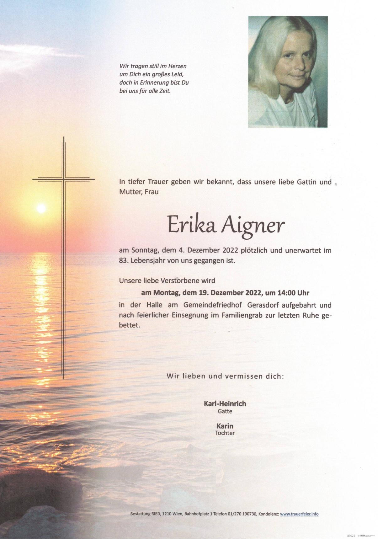 Traueranzeige von Erika Aigner