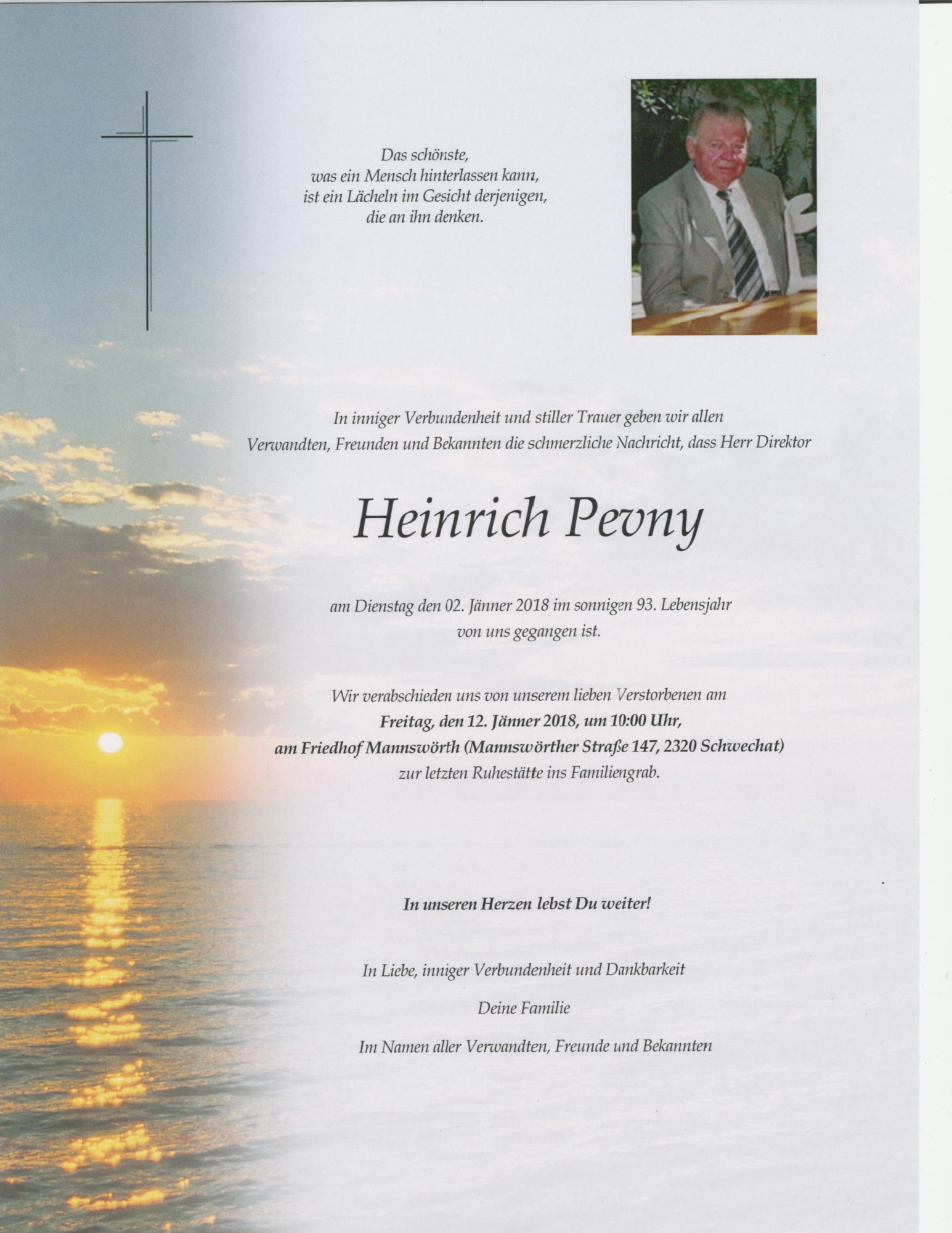 Traueranzeige von Heinrich Pevny