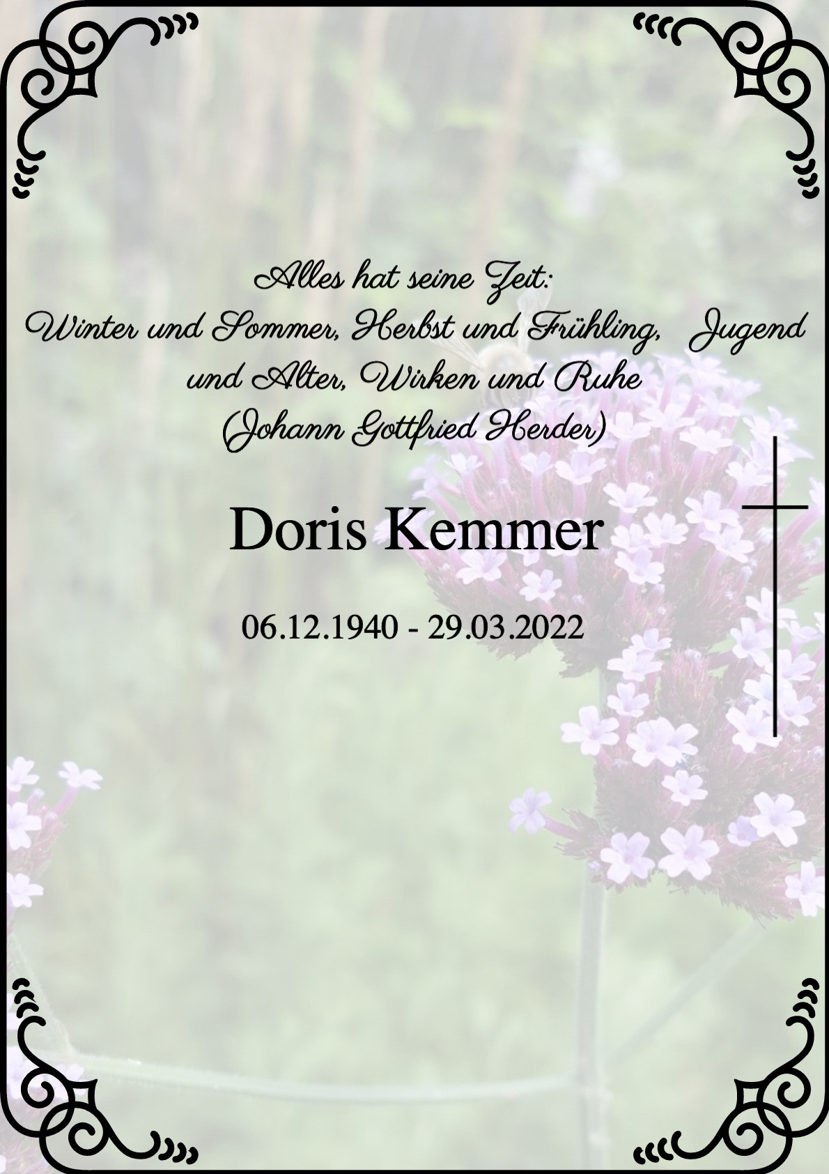 Traueranzeige von Doris Kemmer