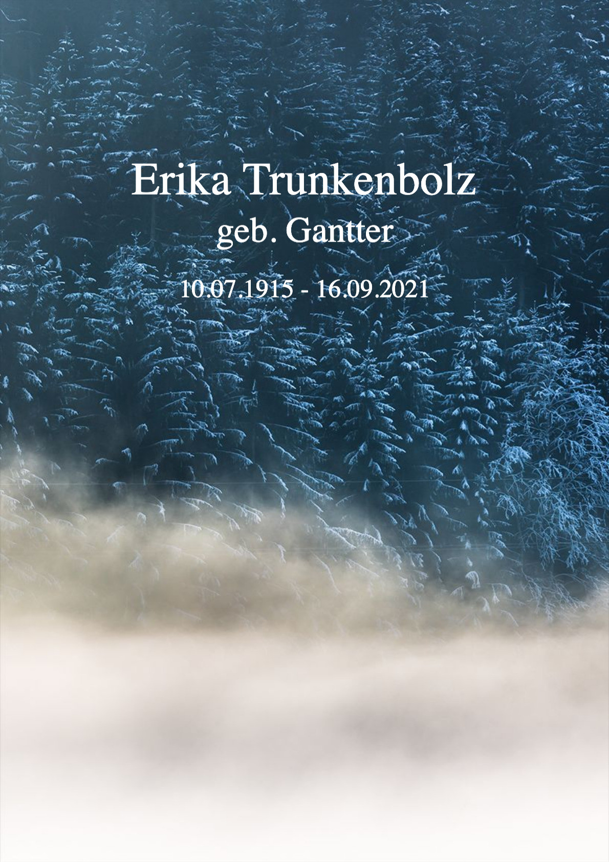 Traueranzeige von Erika Trunkenbolz