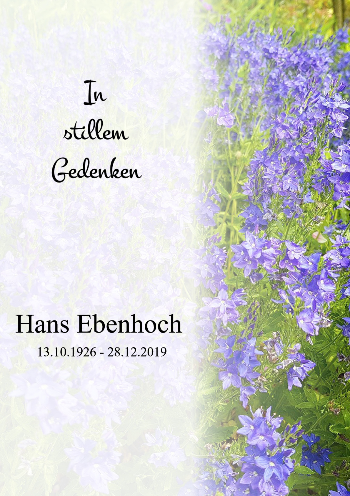 Traueranzeige von Hans Ebenhoch