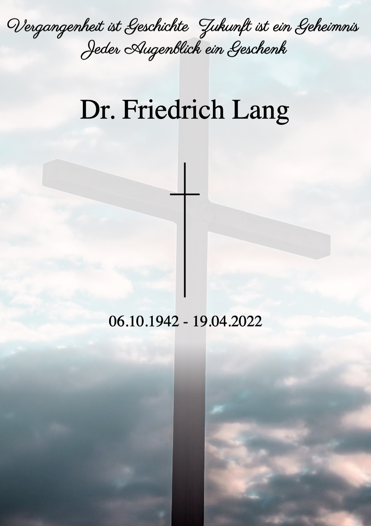 Traueranzeige von Dr. Friedrich Lang