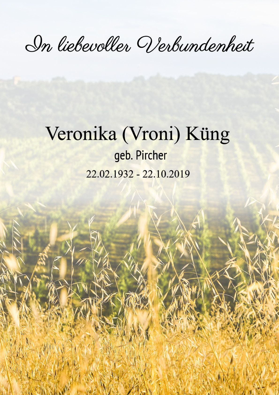 Traueranzeige von Veronika (Vroni) Küng