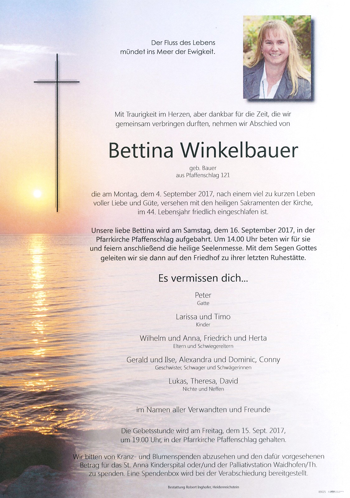 Traueranzeige von Bettina Winkelbauer