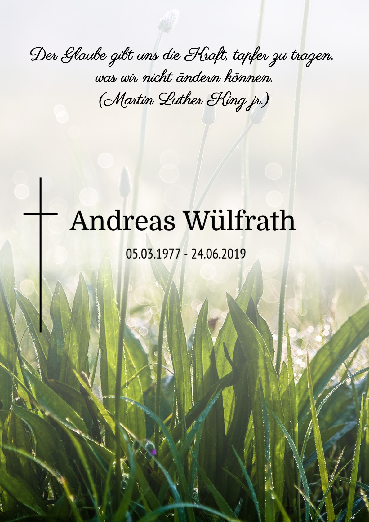 Traueranzeige von Andreas Wülfrath