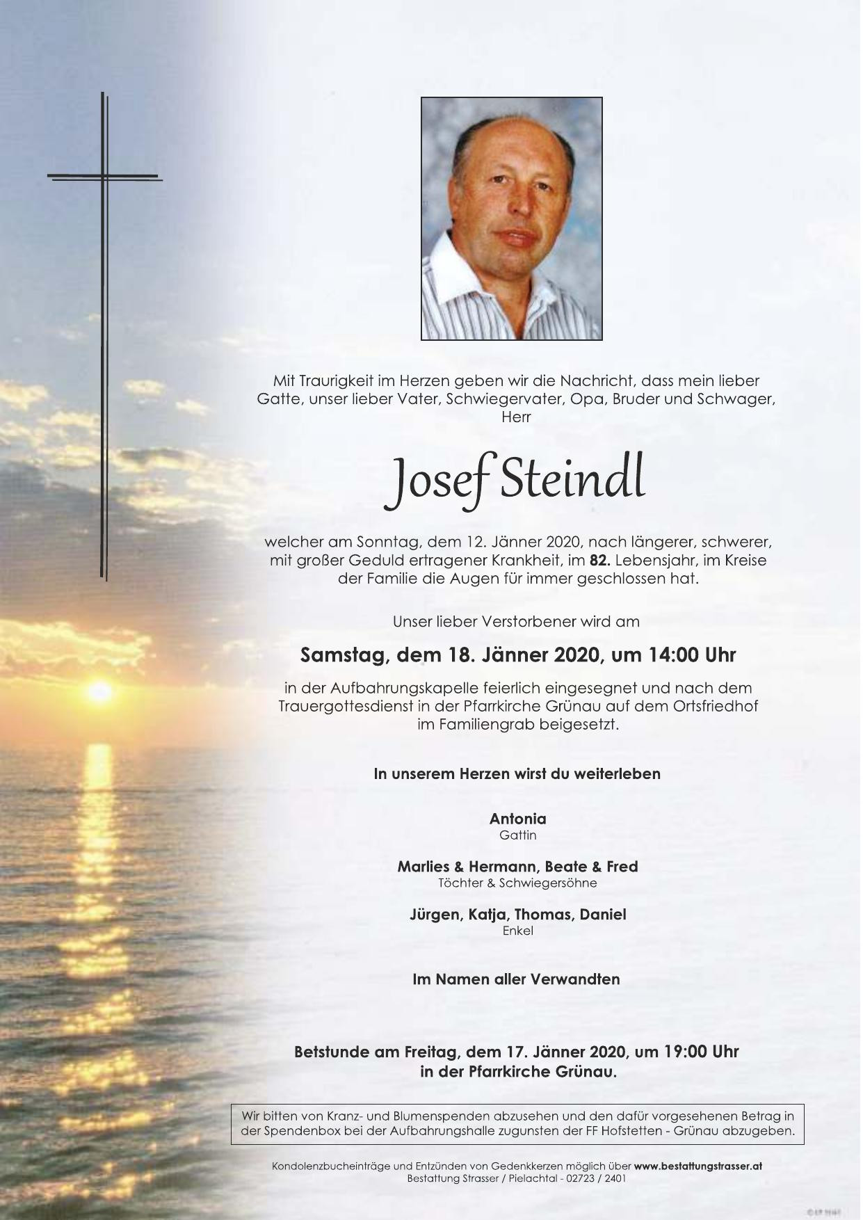 Traueranzeige von Josef Steindl