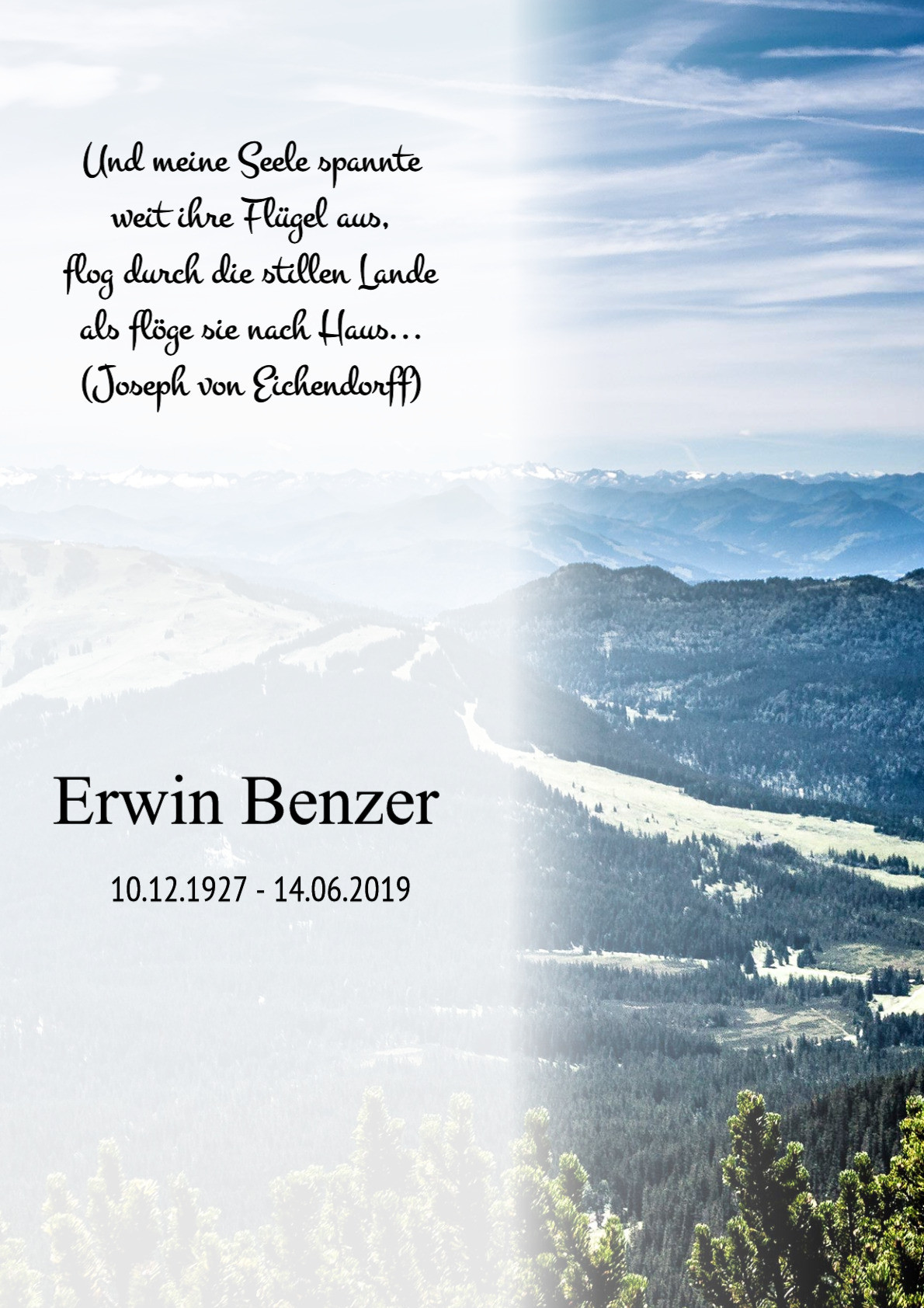 Traueranzeige von Erwin Benzer