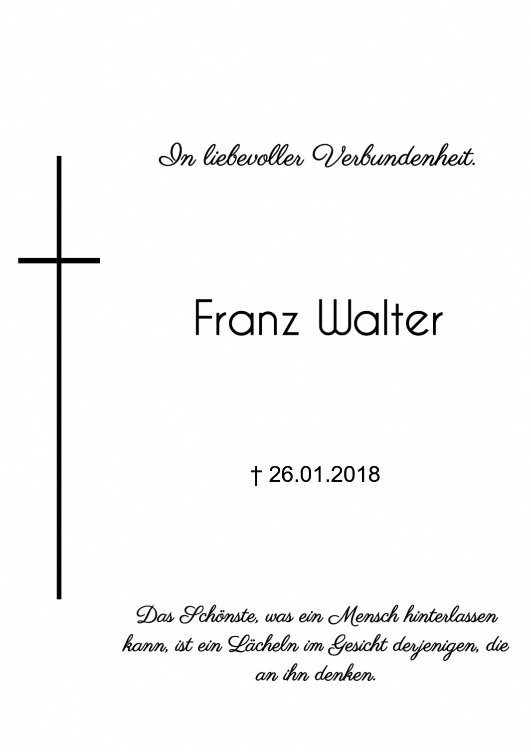 Traueranzeige von Franz Walter
