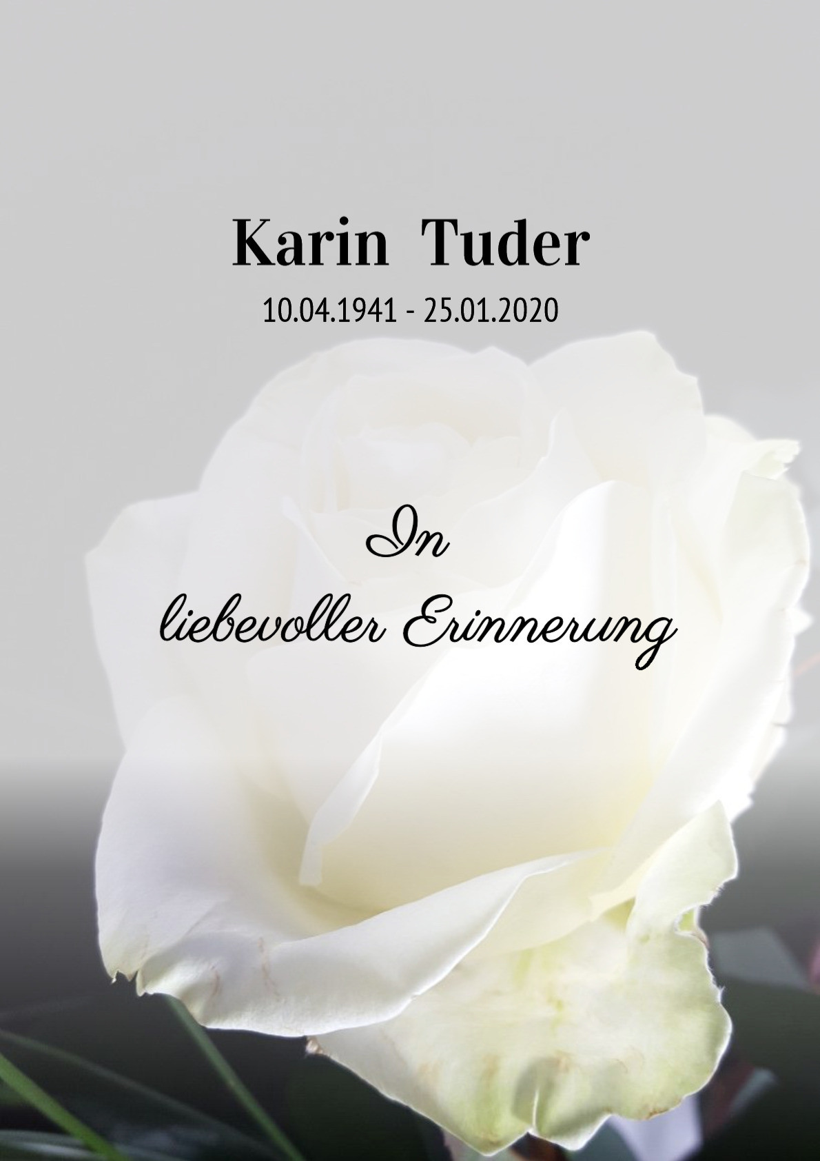Traueranzeige von Karin Tuder