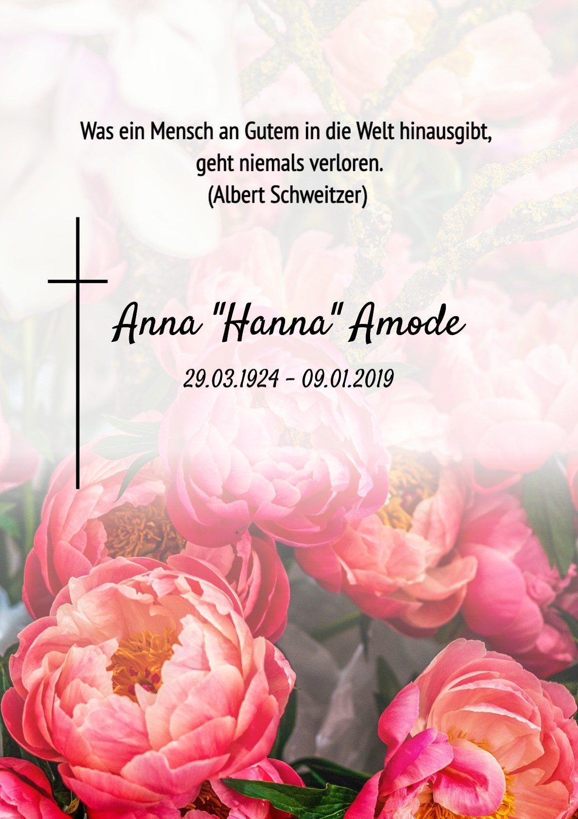Traueranzeige von Anna "Hanna" Amode