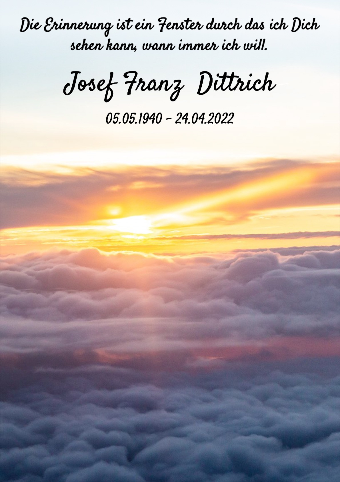 Traueranzeige von Josef Franz Dittrich