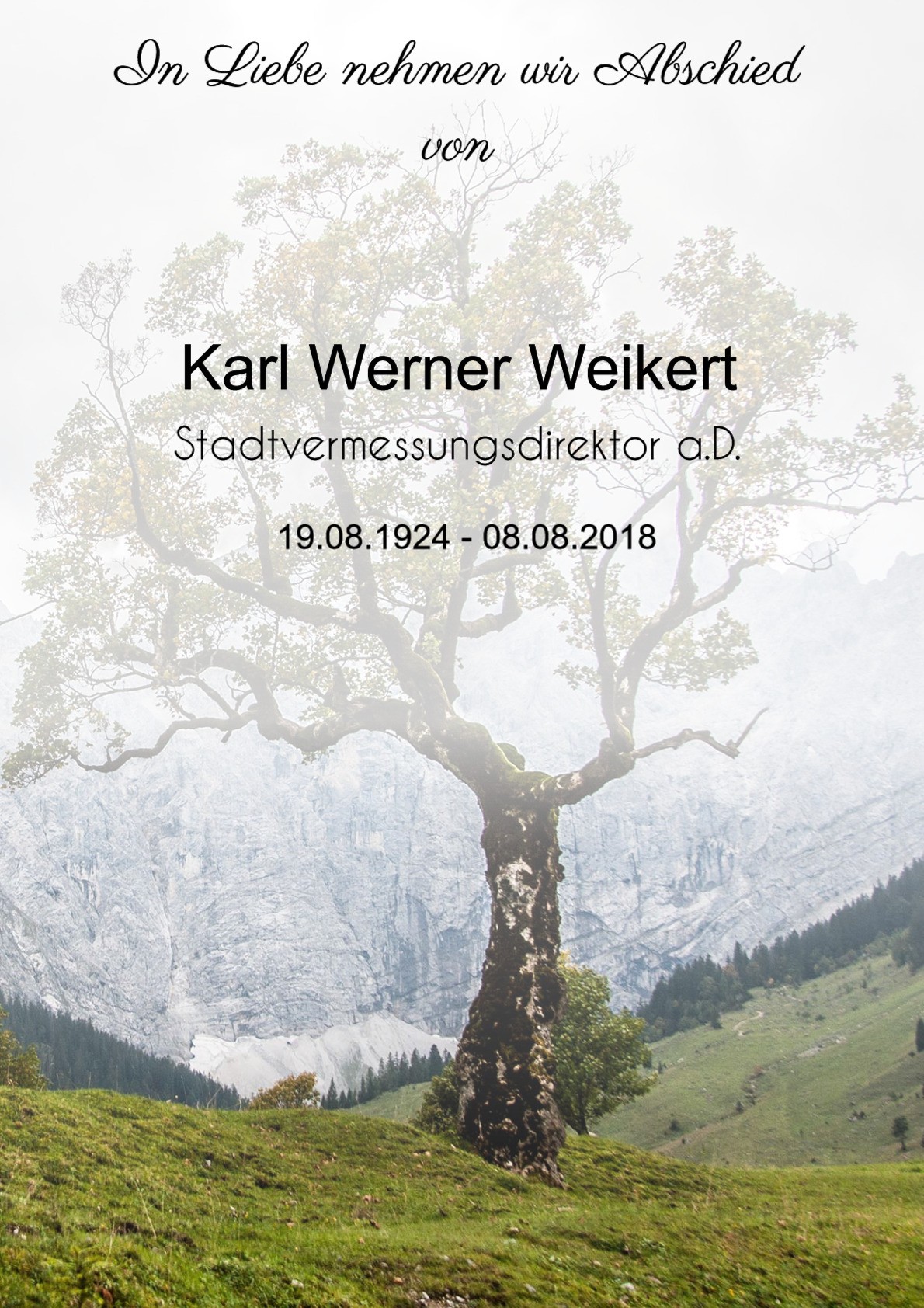 Traueranzeige von Karl Werner Weikert