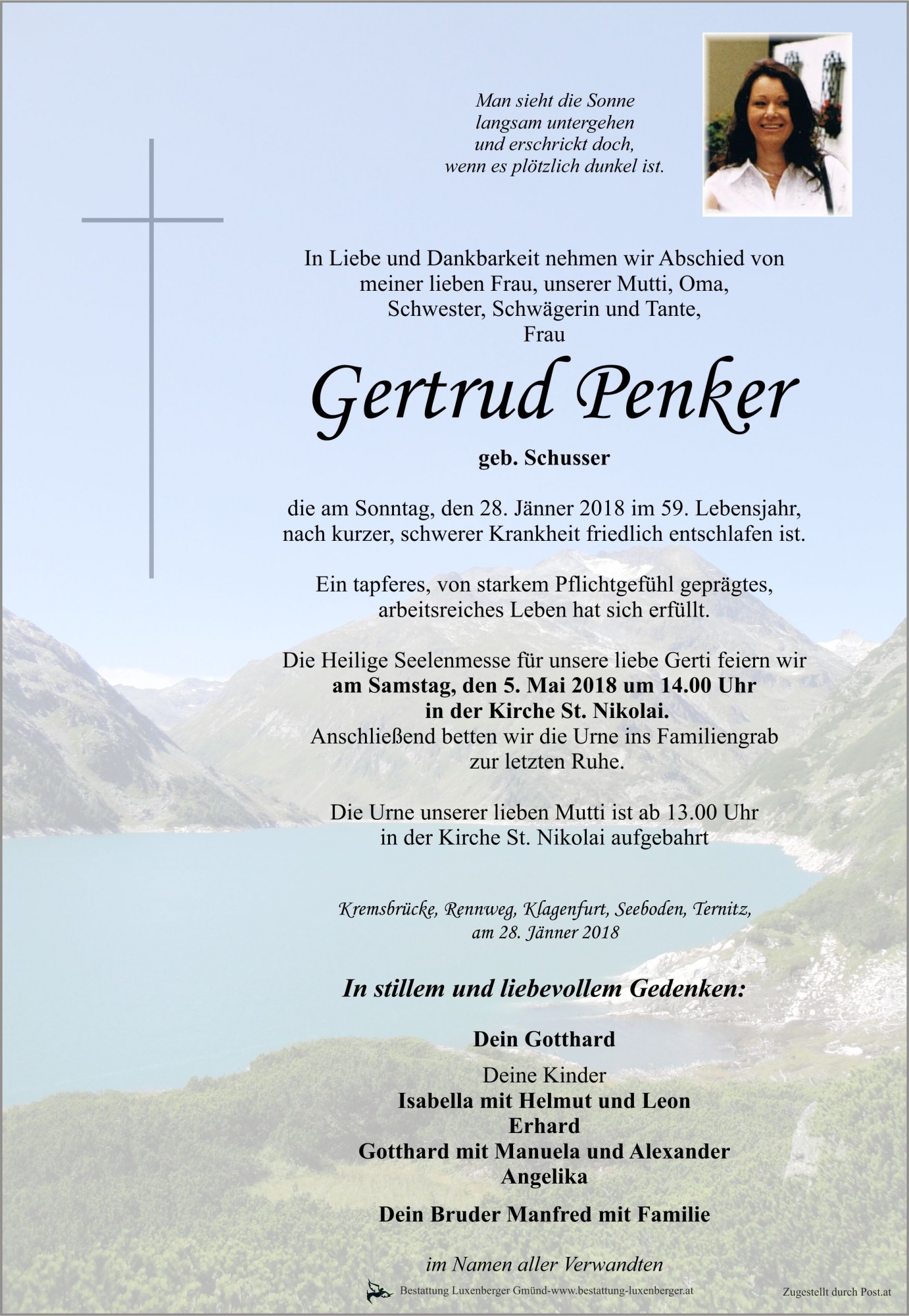 Traueranzeige von Gertrud Penker