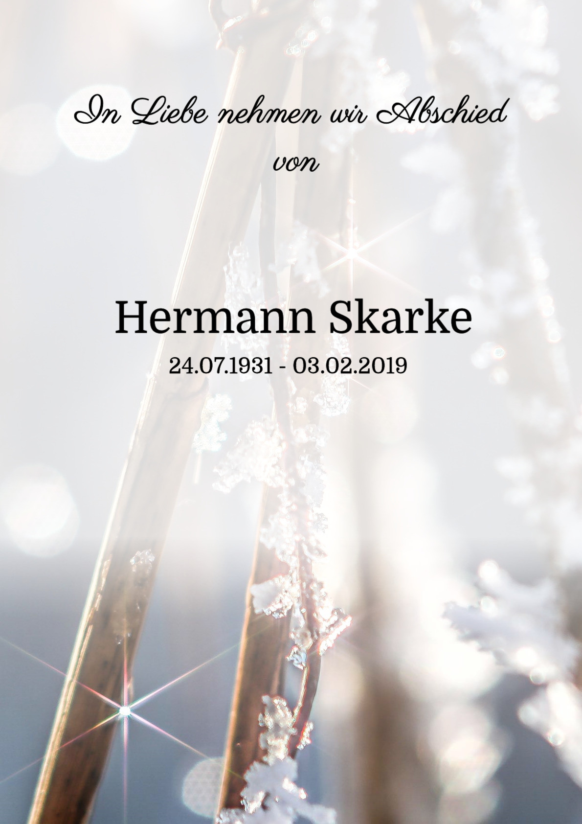 Traueranzeige von Hermann Skarke